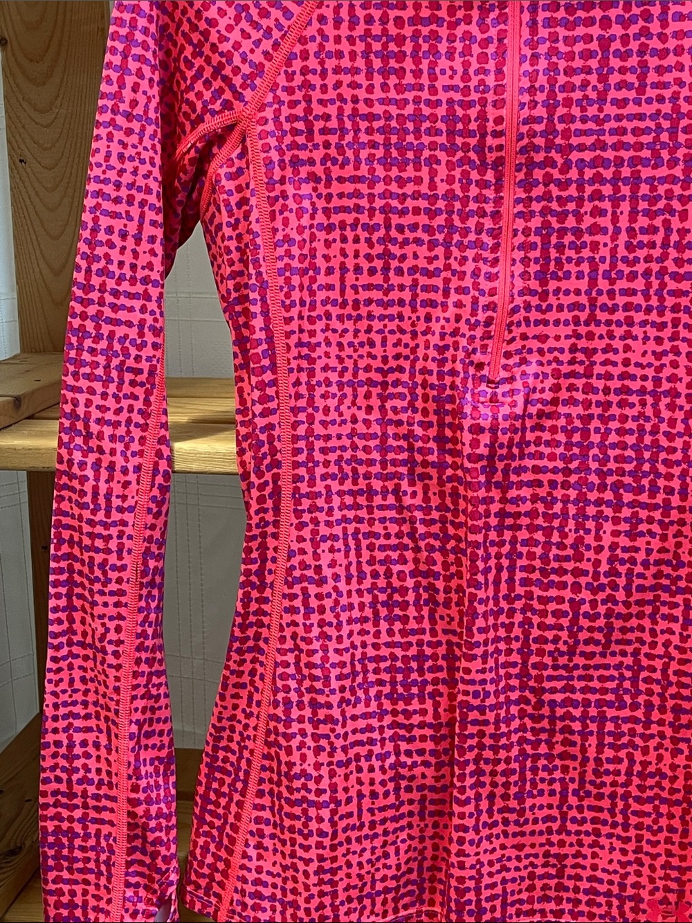 Under Armour Pink Patterned Quarter-Zip Performance Top - Picture 6 of 16
